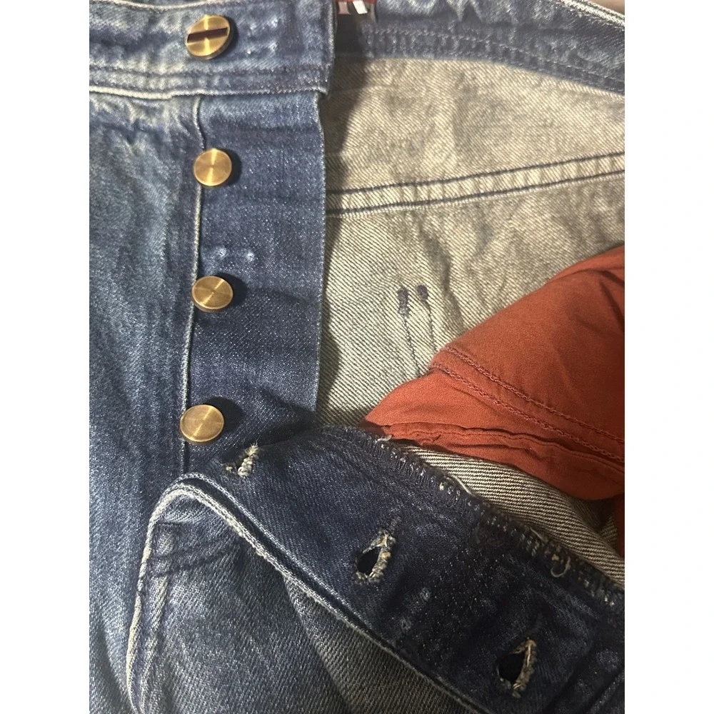 Vayder Straight Stein Mens Distressed Blue Denim‎ Jeans Size 32 Button Fly NEW